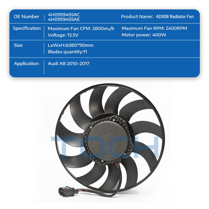TOCH hot sale brushless automotive cooling fan suppliers for audi-1