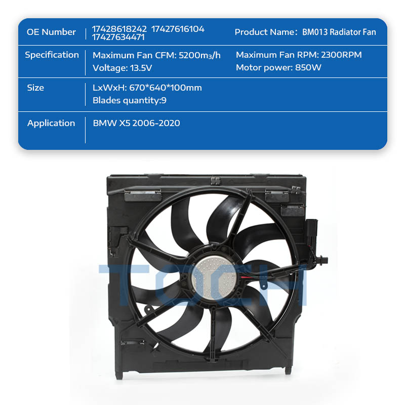 TOCH fast delivery cooling fan for car for business for bmw-1