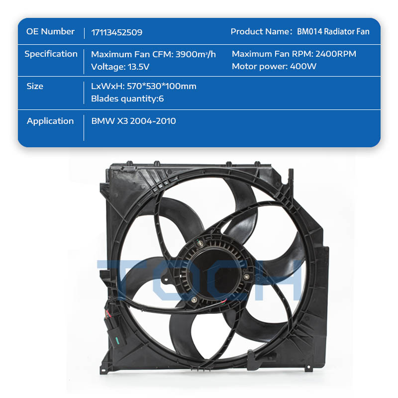 TOCH wholesale brushless radiator cooling fan for business for bmw-1