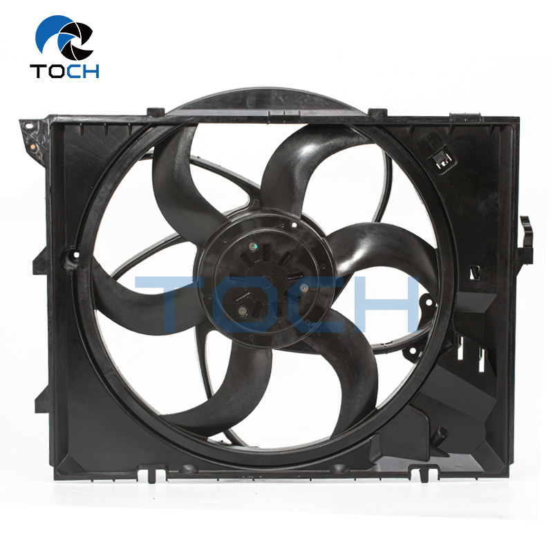 Top quality auto cooling system radiator fan assembly part# 17427523259/17117590699 for BMW 3