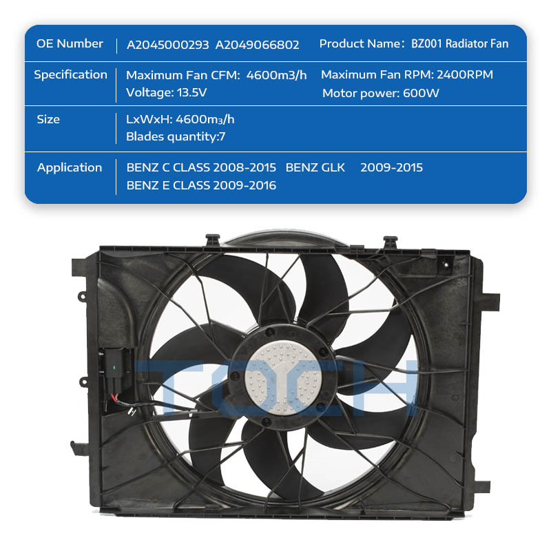 TOCH latest car radiator electric cooling fans company for benz-1