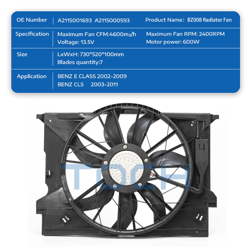 TOCH high-quality brushless automotive cooling fan manufacturers for car-1