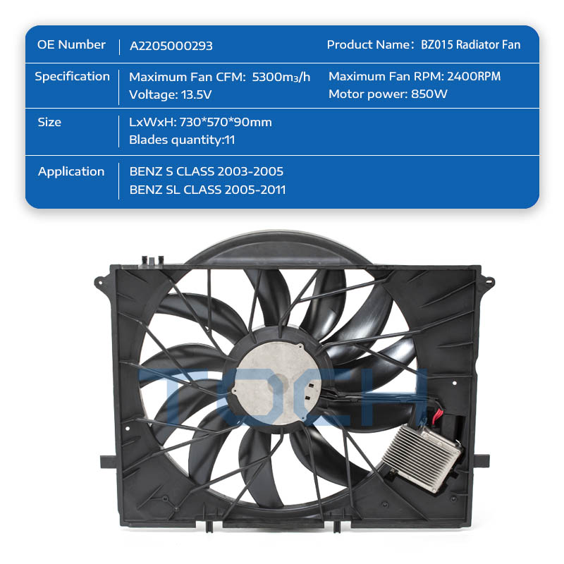 TOCH brushless radiator cooling fan factory for benz-1